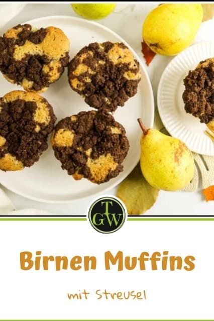 Birnen Muffins - Pinterest - Foodblog Topfgartenwelt