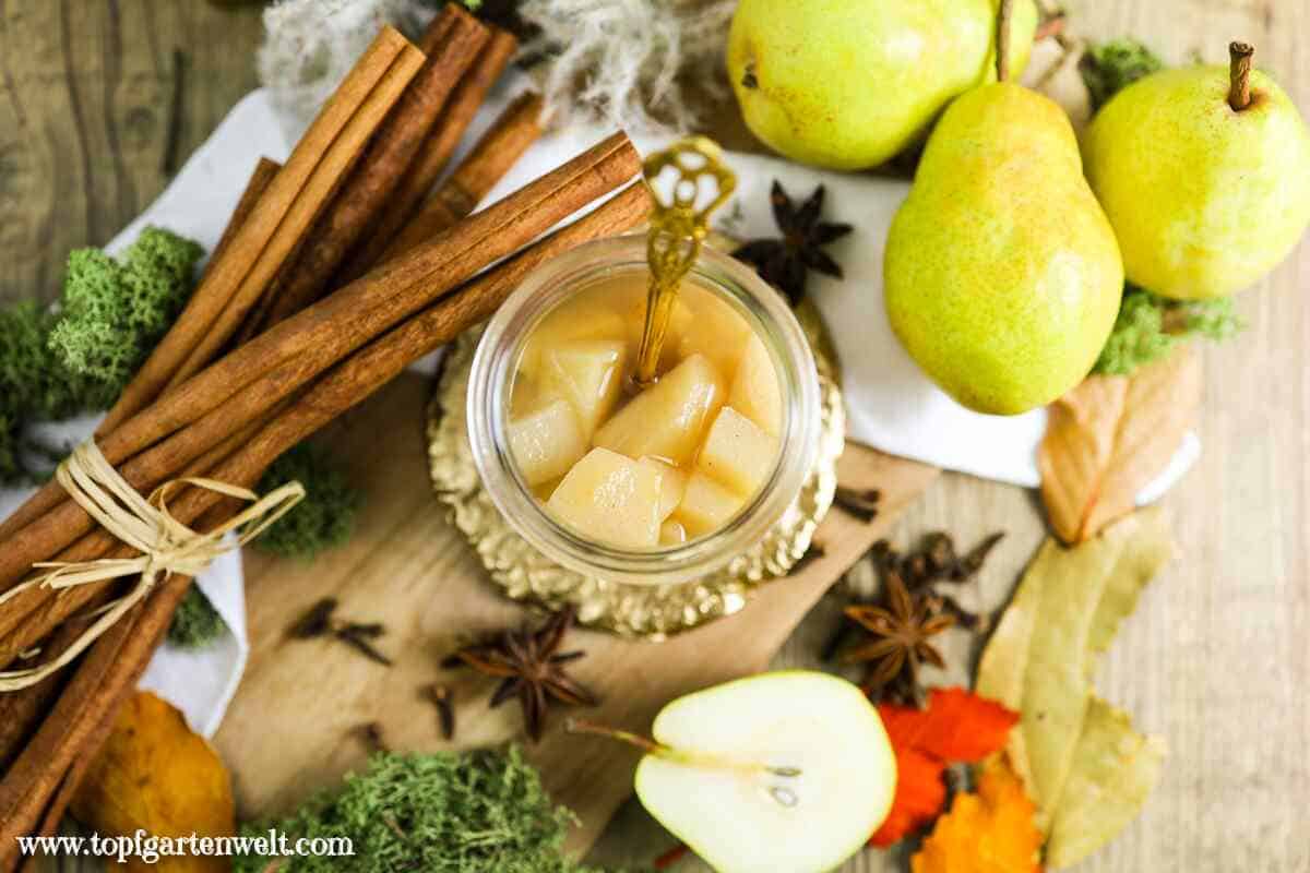 Birnenkompott einkochen und haltbar machen - Foodblog Topfgartenwelt