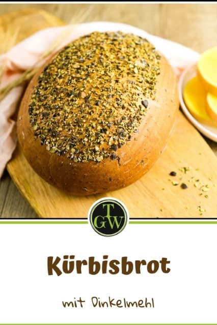 Kürbisbrot mit Dinkelmehl und Trockenhefe