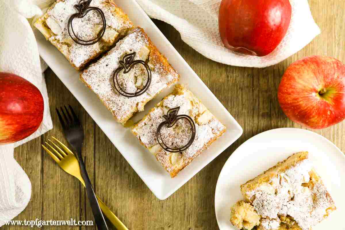 Omas Apfelkuchen vom Blech, einfaches Rezept - Foodblog Topfgartenwelt