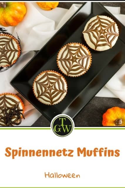 Halloween Spinnennetz Muffins - Pinterest - Foodblog Topfgartenwelt