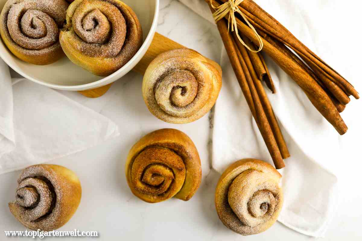 Zimtschnecken mit Trockenhefe - Foodblog Topfgartenwelt