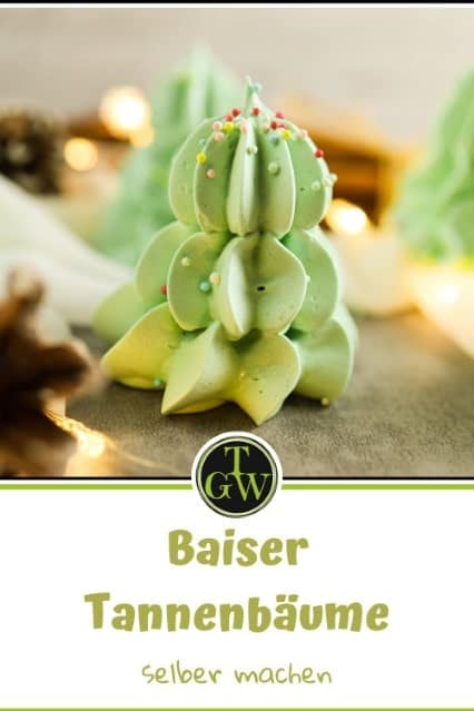 Baiser Tannenbäume backen, essbare Tischdeko