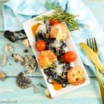 Hummersauce dazu schwarze Spaghetti und Garnelen - Foodblog Topfgartenwelt