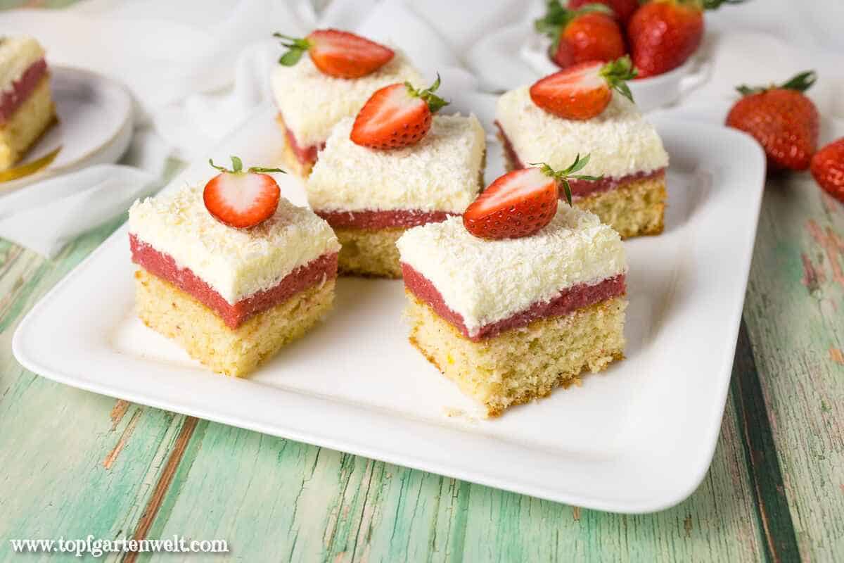 Frau Holle Kuchen mit Erdbeeren - Foodblog Topfgartenwelt
