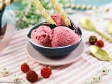 cremiges Himbeereis ohne Ei aus der Eismaschine - Foodblog Topfgartenwelt