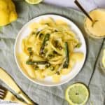 Pasta mit grüem Spargel und Sauce Hollandaise - Foodblog Topfgartenwelt