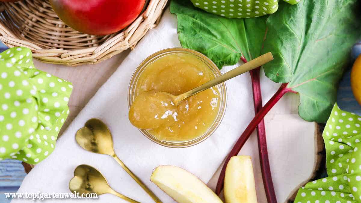 Rhabarber-Apfel-Marmelade, Rhabarber Marmelade mit Apfel - Foodblog Topfgartenwelt