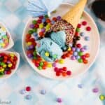 Schlumpfeis selber machen in der Eismaschine, blauer Engel - Foodblog Topfgartenwelt