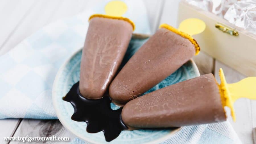 Schokoeis am Stiel, Schokoladeneis ohne Eismaschine - Foodblog Topfgartenwelt