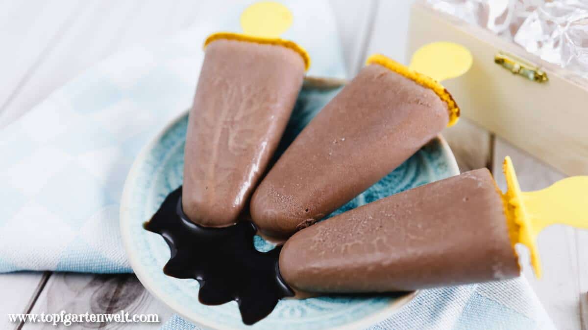 Schokoeis am Stiel, Schokoladeneis ohne Eismaschine - Foodblog Topfgartenwelt