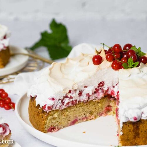Johannisbeerkuchen mit Baiser, Träubleskuchen mit Baiserhaube - Foodblog Topfgartenwelt