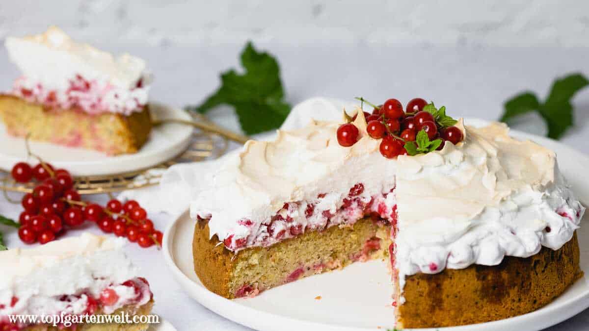 Johannisbeerkuchen mit Baiser, Träubleskuchen mit Baiserhaube - Foodblog Topfgartenwelt