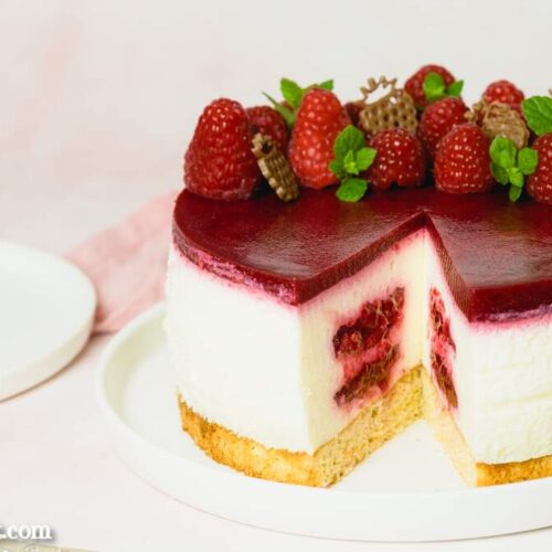 Himbeer Joghurt Torte mit Biskuitboden - Foodblog Topfgartenwelt