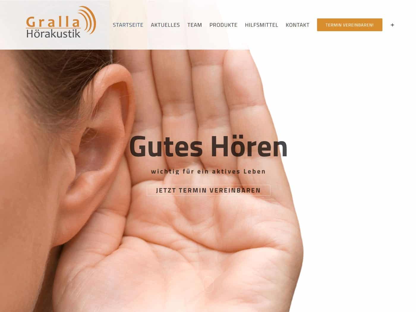 responsive Webdesign Gralla Hörakustik, Mannheim, Startseite