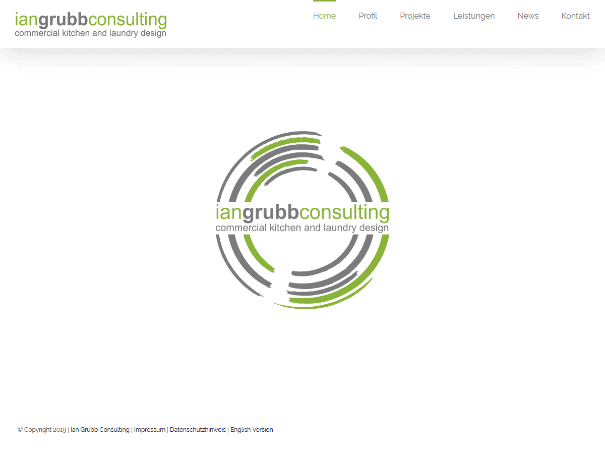responsive Webdesign Ian Grubb Consulting, Startseite