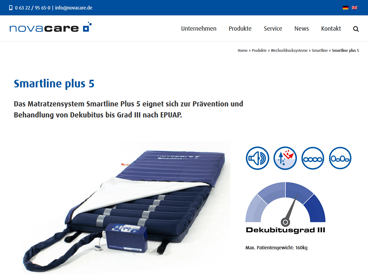 responsive Webdesign novacare GmbH, Produkt