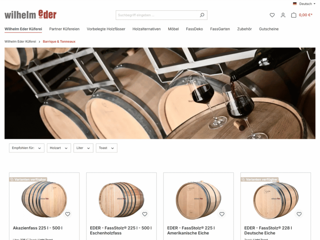Webdesign Shopware Shop faesser-shop.de Kategorie