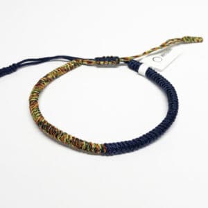 Tibetan bracelet split dark blue/multi