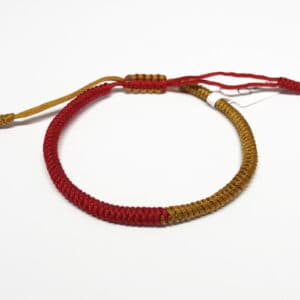 Tibetan bracelet split gold/red