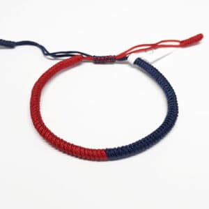 Tibetan bracelet split dark blue/red