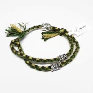 Tibetan bracelet buddha green/yellow/brown