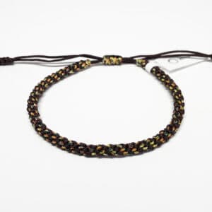 Tibetan bracelet woven dark brown/multi