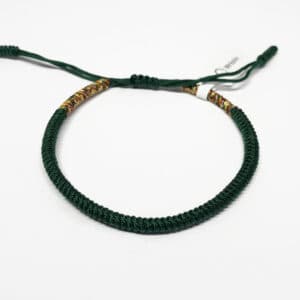 Tibetan bracelet ends dark green/multi
