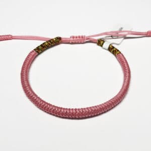 Tibetan bracelet ends light pink/multi