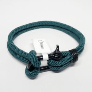 Paracord bracelet D-clasp dark green