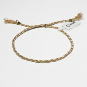 Tibetan braided bracelet brown/white
