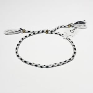 Tibetan braided bracelet black/white