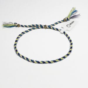 Tibetan braided bracelet green/blue/purple
