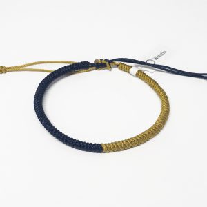 Tibetan bracelet split dark blue/gold