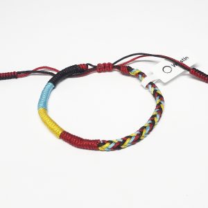 Tibetan bracelet woven yellow/red/blue