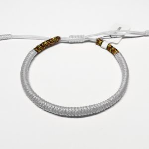 Tibetan bracelet ends white/multi