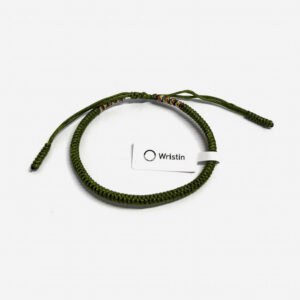 Tibetan bracelet ends olive green/multi