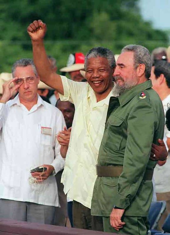 Mandela with Fidel Castro | colorblind
