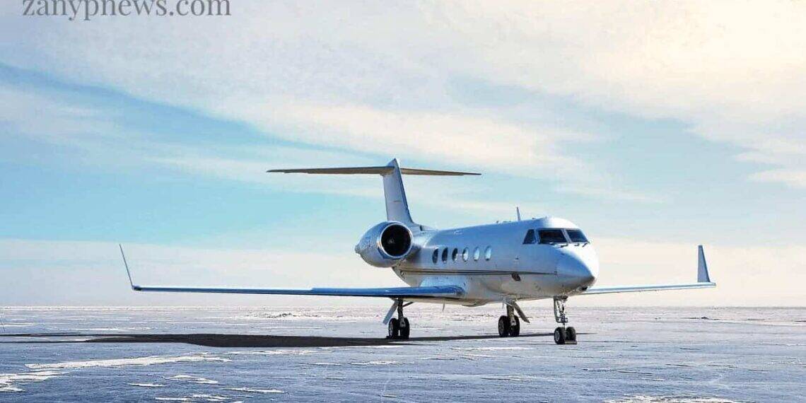 Photo of a jet on a snow-covered runway