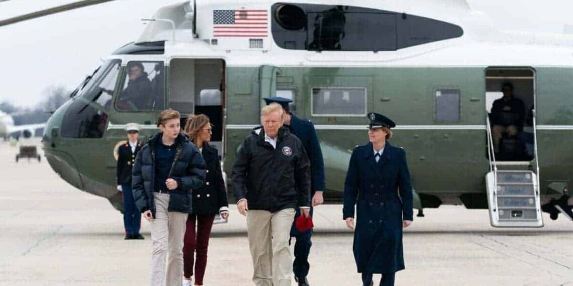 The trump family returning from st andrews