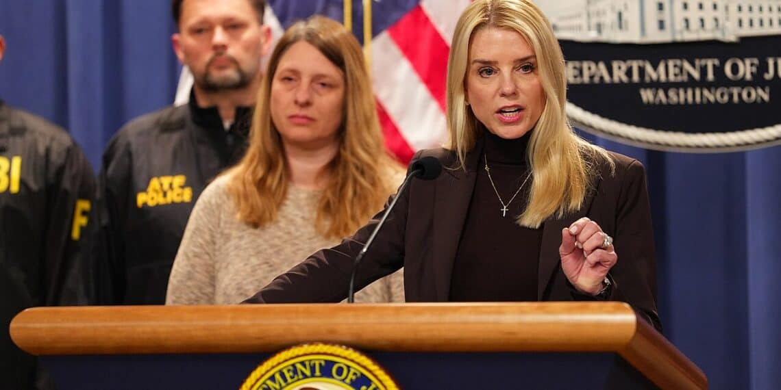 Pam bondi holds a press conference at the doj