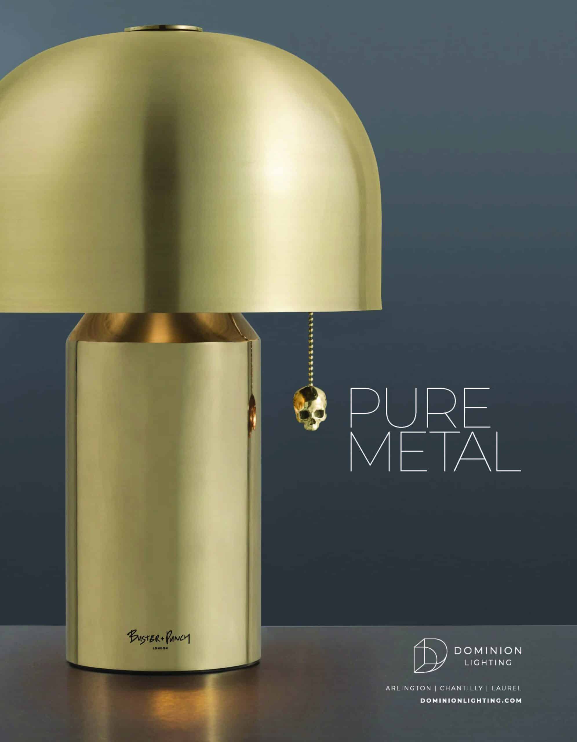 A gold lamp with a skull from it