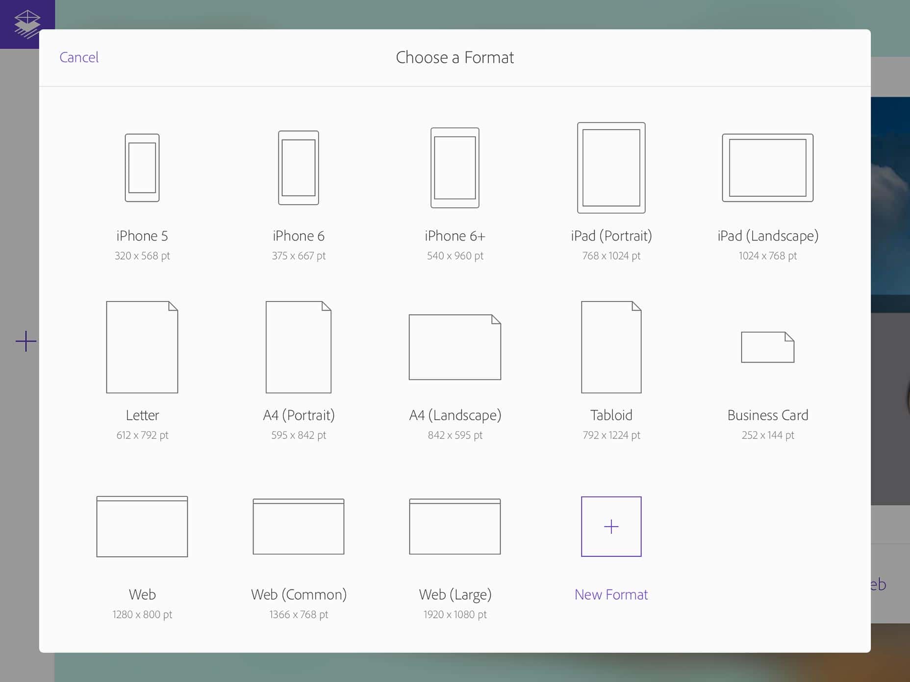 Adobe Comp CC Formats