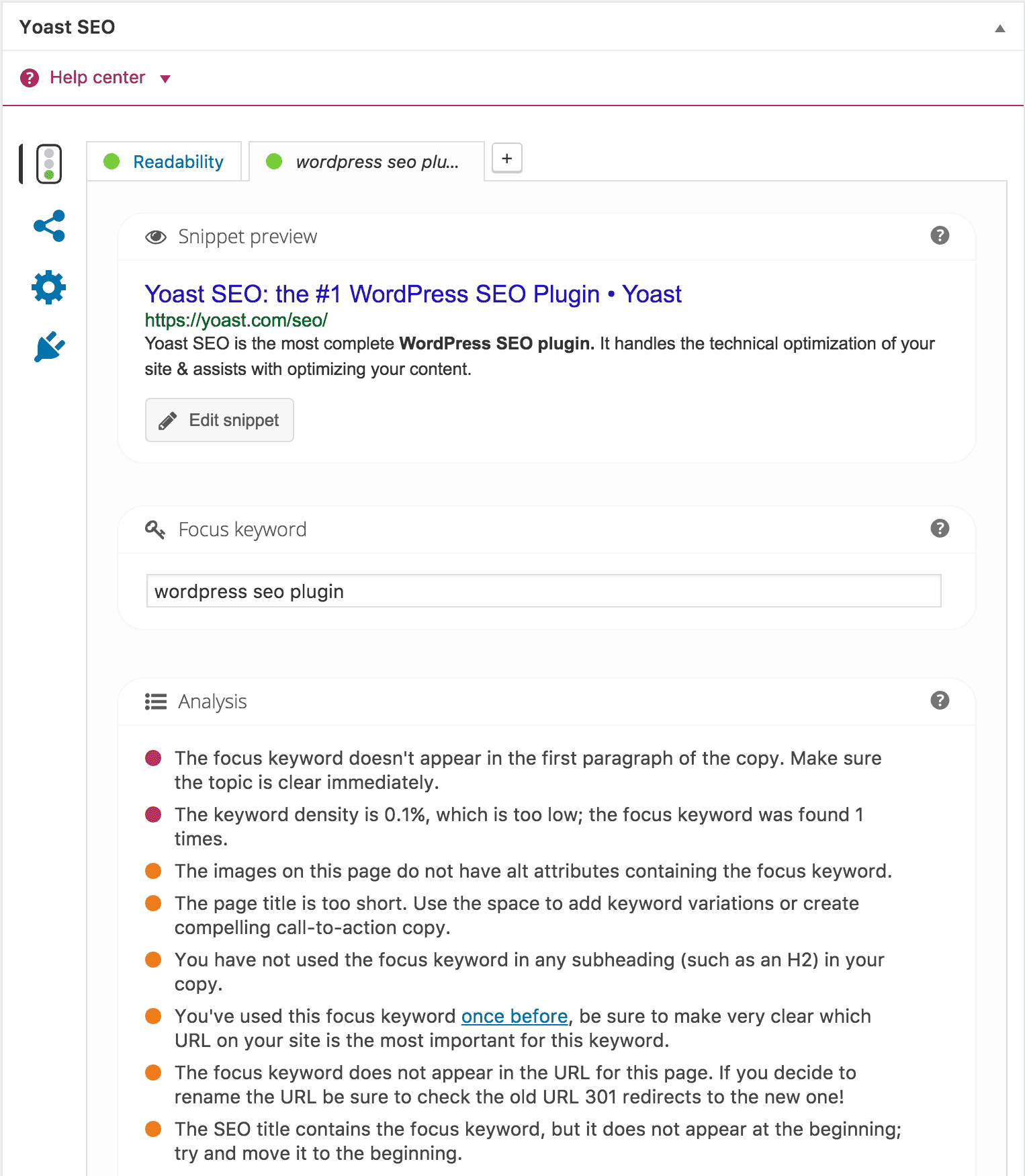 Yoast SEO example