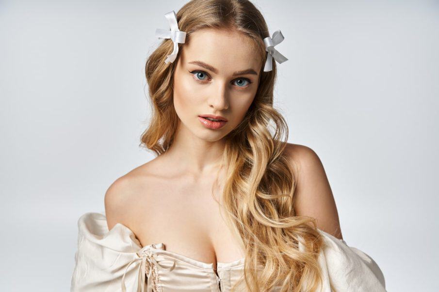 Bright studio women’s portrait — artistic photoshoot in warsaw