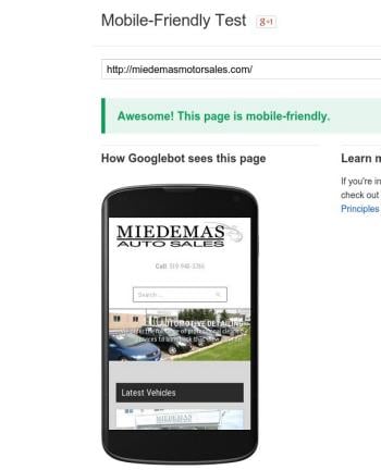 miedemas mobile friendly test result