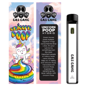 gas gang unicorn poop vape pen and packaging