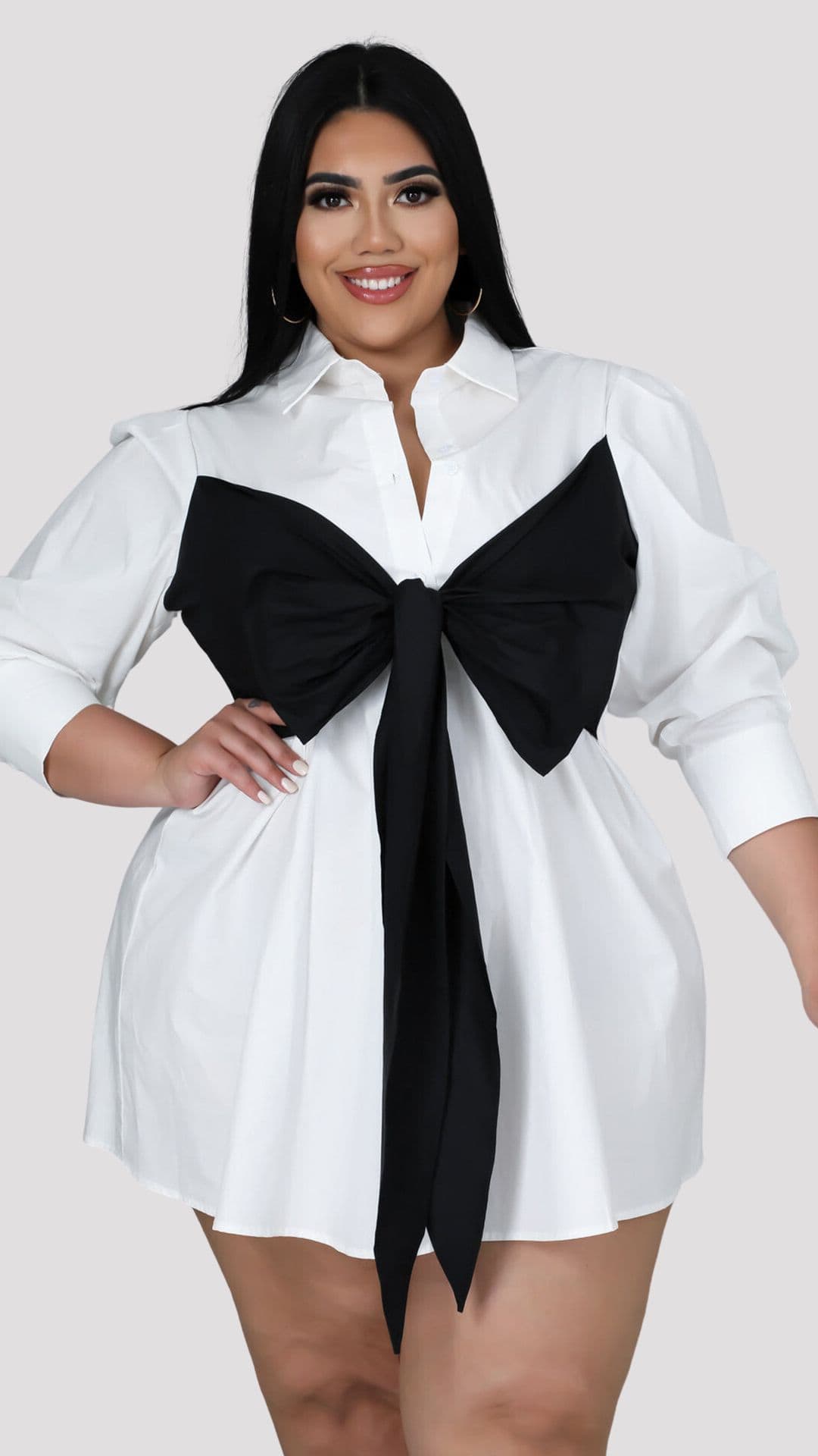 Bow Tie Long Sleeve Blouse Dress  4K Fashions | Trendy Styles | Clothing |  Hair | Accessories for Women