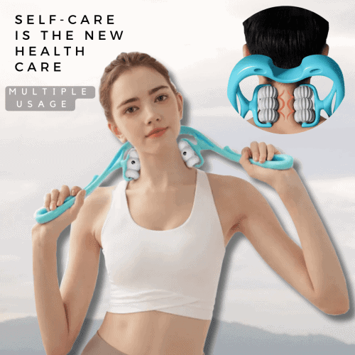 6-wheel pressure point neck massager and shoulder pain