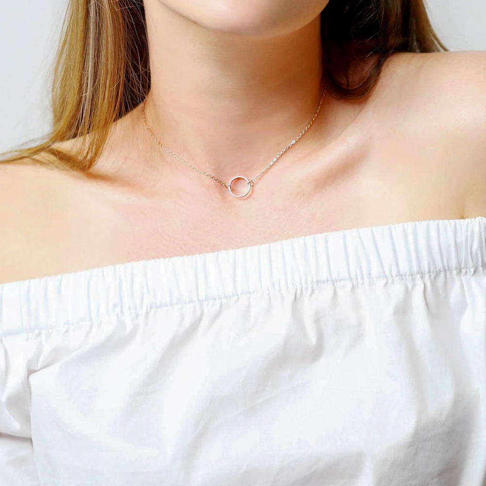 JUJIE 316L Edelstahl Kette Halsketten Für Frauen Klassische 14K Gold Halsband Halskette Schmuck Großhandel/Dropshipping